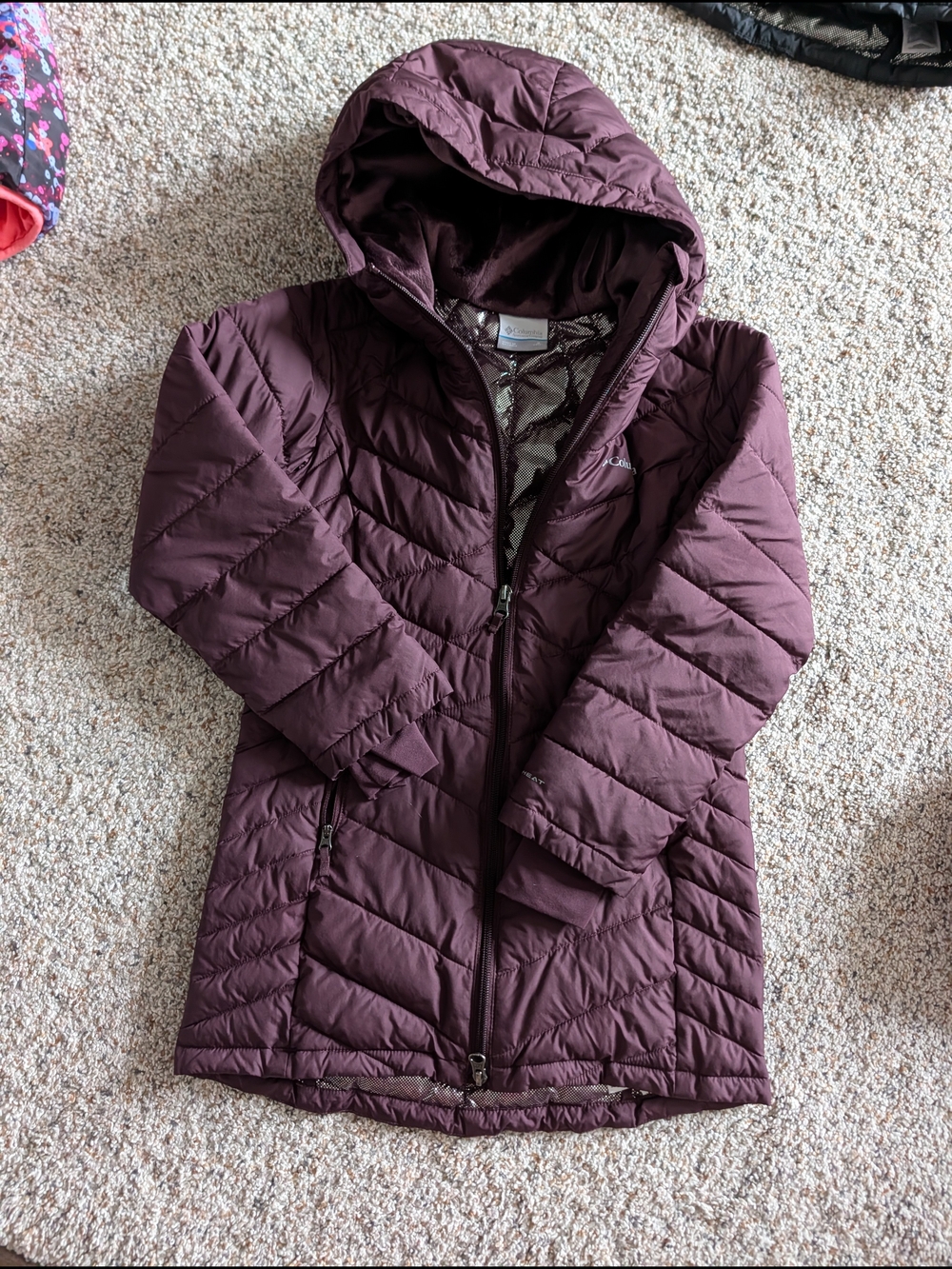 Columbia Hooded Powder Lite Quilted Jacket - Plum